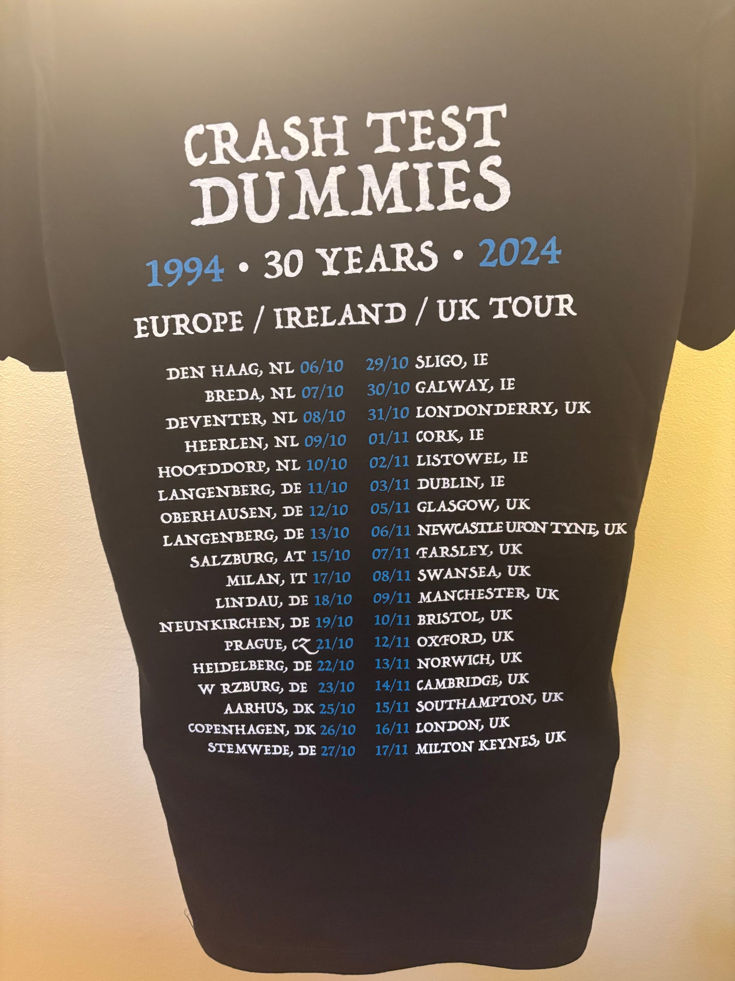 2024 God Shuffled His Feet Europe/Ireland/UK Tour Vee Neck (with dates on back)