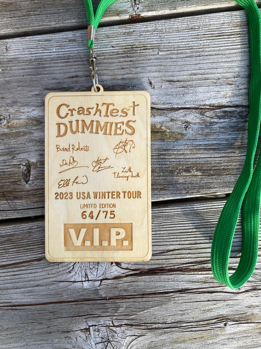 2023 Numbered Limited Edition Wooden Tour Credential with Tour Dates on Back