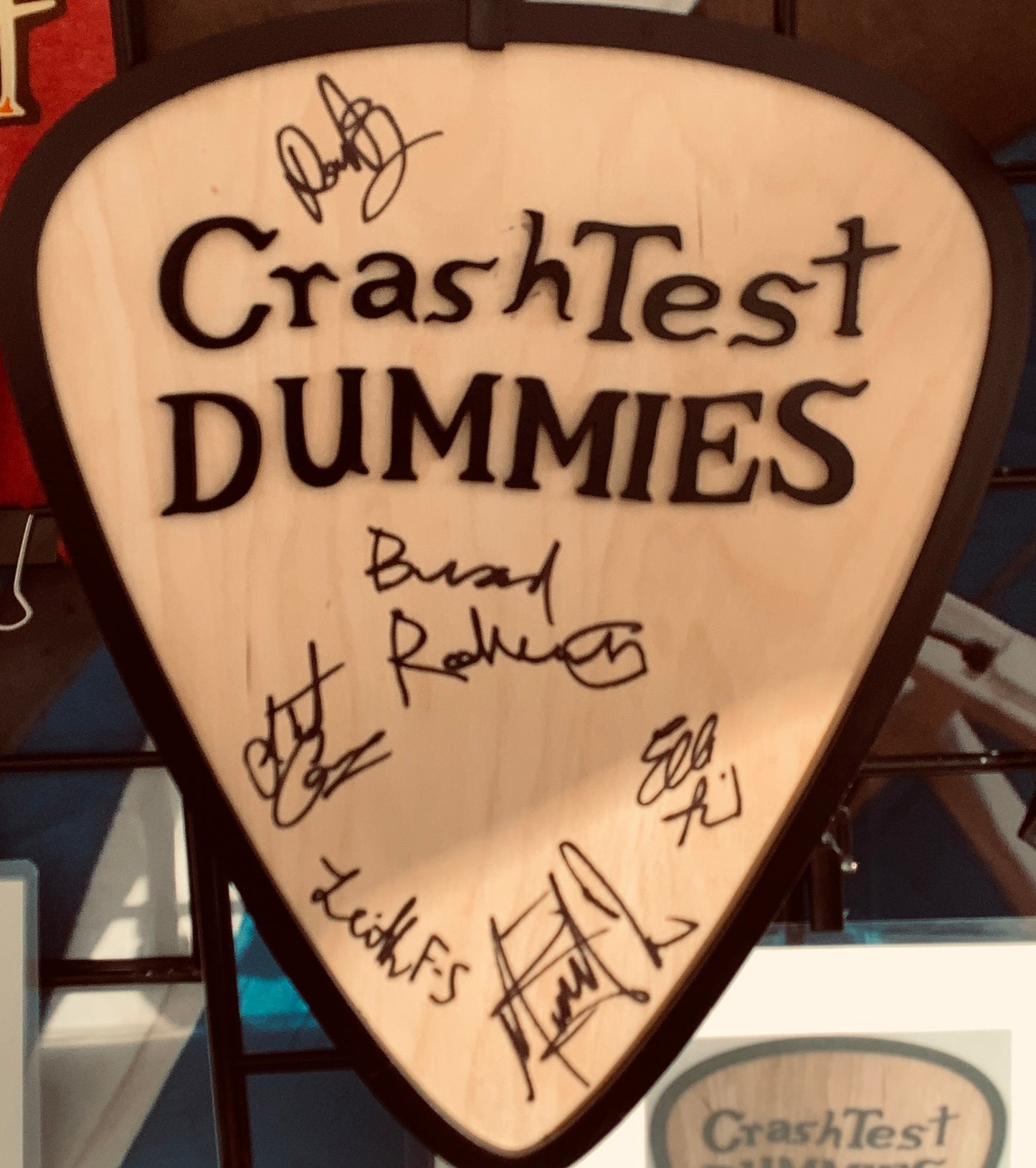 Wooden Wall Hanging Guitar Pick (Autographed)