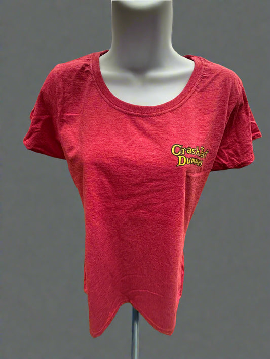 Ladies Cut Crew Neck (Heather Red)